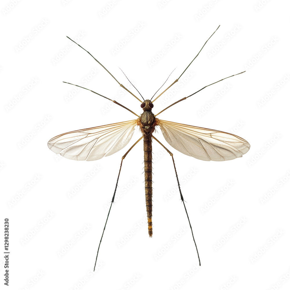 Poster Detailed view of a mosquito specimen against a transparent background showcasing its distinct features and structure, mosquito colis on transparent backgroundfile