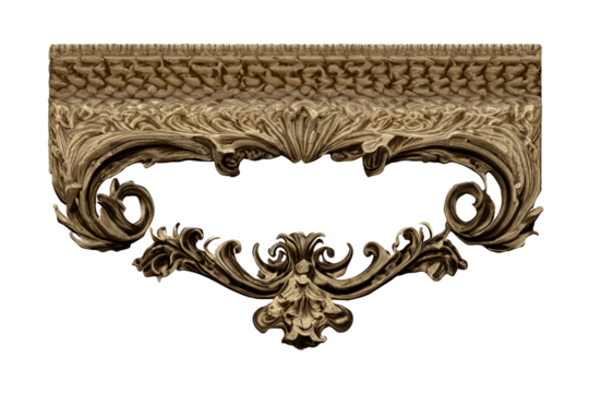 Ornate console table detail; studio shot, design element, interior decor
