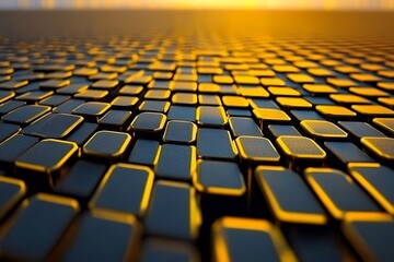 Obraz premium Golden Cubes Sunset Landscape