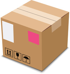 Box paper realistic packaging template for decoration