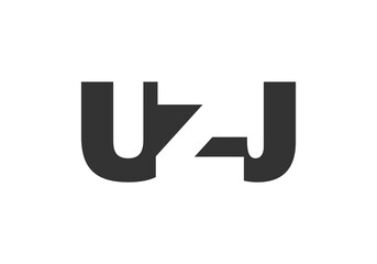 UZJ logo design. Initial letter U Z J bold font style for tech startups, consulting, corporate branding. Creative company name, headlines typography identity, trendy logotype.