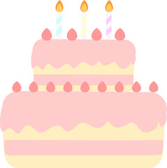 ハッピーバースデー 誕生日ケーキイラスト