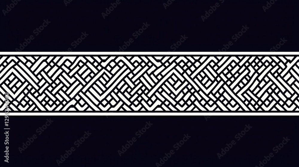 Poster celtic knot seamless pattern for textiles, intricate design for decor, elegant line art with generou