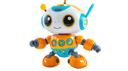 Fototapeta premium Bright and playful robot toy designed for children to encourage learning through interactive playtime activities in a cheerful environment