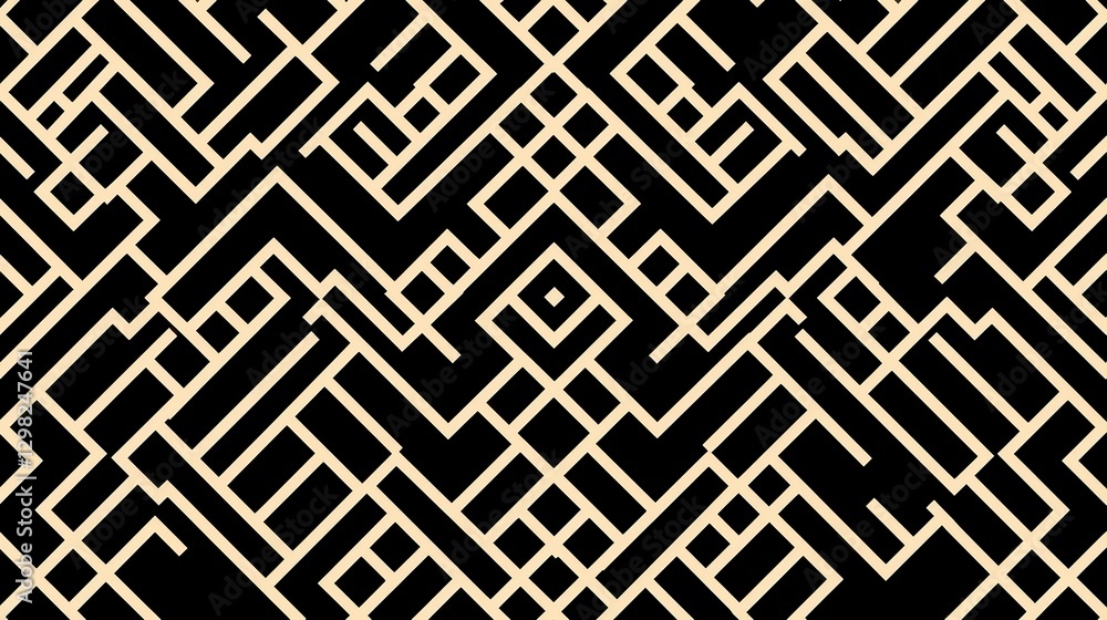 Poster ethiopian cross motif seamless design, a detailed line art pattern featuring intricate cross element