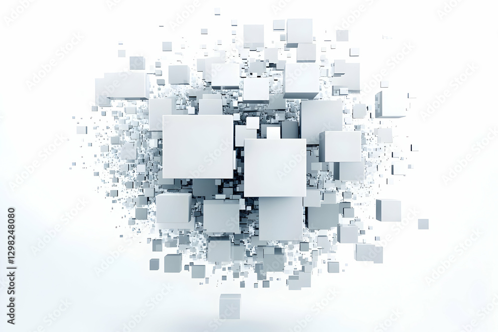 Poster abstract 3d cube burst background