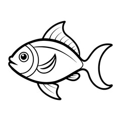 Fish Line Art Vector Illustration