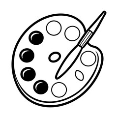 Artist Palette & Paintbrush Icon 