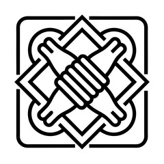 Unity Hands Icon. Vector Illustration