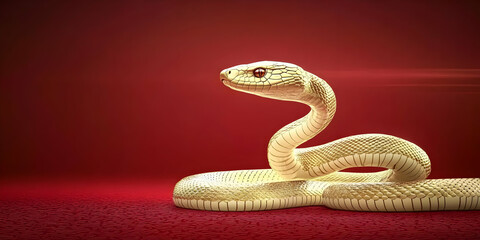 Fototapeta premium Golden Snake 3D Illustration