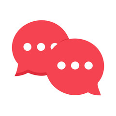 Red speech bubble vector illustration