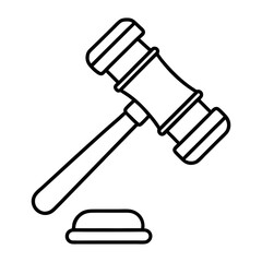 Judge Gavel Outline Icon