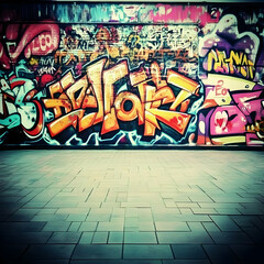 Vibrant Graffiti Wall Illustration