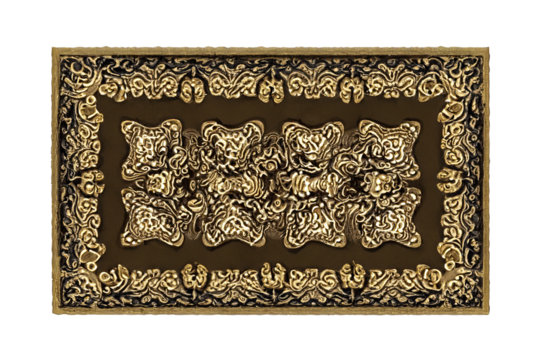 Ornate gold design, dark background, intricate pattern, decorative art, website template