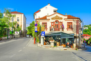 Fototapeta premium Veliko Tarnovo, Bulgaria - Traditional Bulgarian architecture in the old medieval town, Tsarevets, Bulgaria