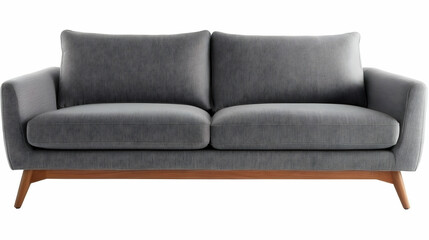 Obraz premium Gray Fabric Sofa Wooden Legs Illustration