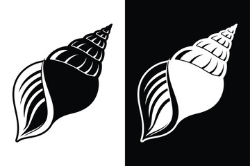 Elegant Seashell Silhouette Vector for Logos & Designs.