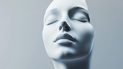 A woman's face is shown in a close up, with her eyes closed