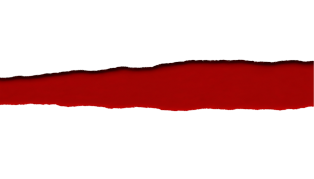 red torn paper effect on transparent background 