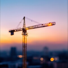 Construction Crane at Sunset