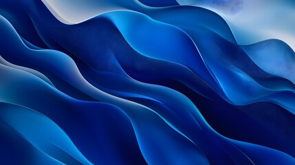 Obraz premium Abstract Blue Wavy Gradient Shapes Forming a Textured Background