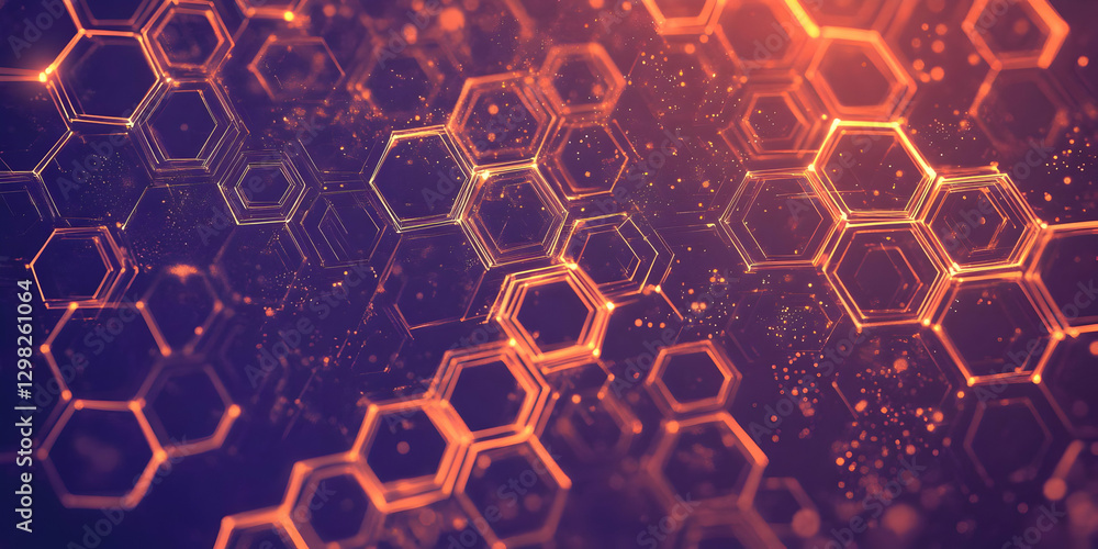Poster abstract hexagon network background