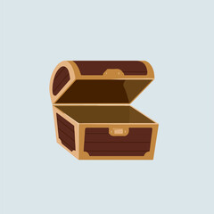 A Flat-Style Sunken treasure chest on a Plain White Background
