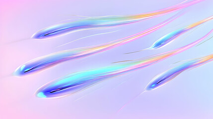 Abstract 3D Iridescent Streamers