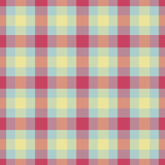 Old fabric texture background, spring textile seamless plaid. Spanish tartan check pattern vector in light and pastel colors.