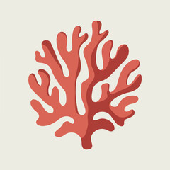 A Flat-Style Coral reef on a Plain White Background