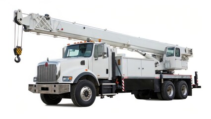 White Truck Mounted Crane