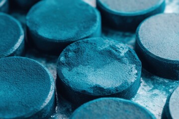 Blue Spirulina Algae Close-up. Antioxidant Rich Culinary Ingredient for Asian Diet