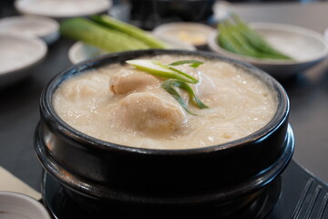 Samgyetang, a traditional Korean health food made from chicken