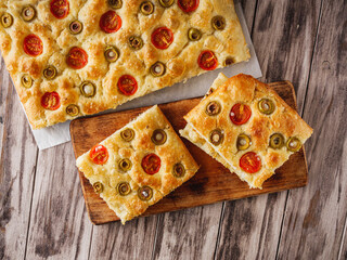 Aromatic Focaccia Bread with Olive Oil and Rosemary Homemade Italian Delight