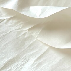 A close-up view of a pristine white sheet of paper, showcasing its smooth texture and subtle sheen, with soft natural light illuminating its surface, creating gentle shadows.