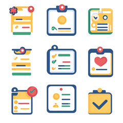Colorful Clipboards with Checkmarks for Task Management and Organization