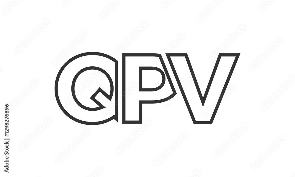 Fototapete qpv logo design template with strong and modern bold text. initial based vector logotype featuring s