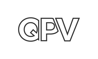 QPV logo design template with strong and modern bold text. Initial based vector logotype featuring simple and minimal typography. Trendy company identity.