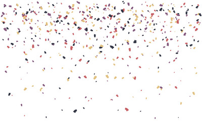 Abstract colorful confetti falling on white background.  Perfect for celebration, joy, festivity, and party themes. Use as overlay, texture, or design element.