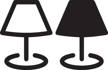 Obraz premium Table lamps, minimalist design, geometric shapes, silhouette, iconic form, interior decor, simple lines, symmetrical pair, graphic illustratio