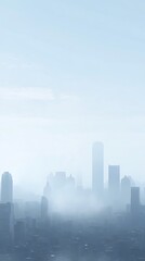 Fototapeta premium Misty city skyline view