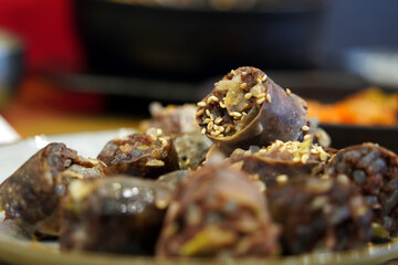 Sundae is a type of blood sausage in Korean cuisine
