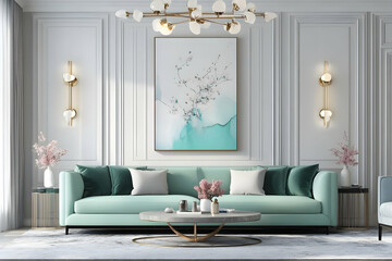 Mint Green Sofa 3D Illustration