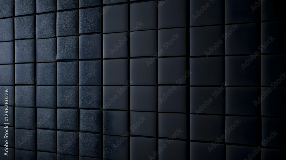 Aufkleber abstract textured wall displaying grid of dark blue and black squares creating a modern geometric ba