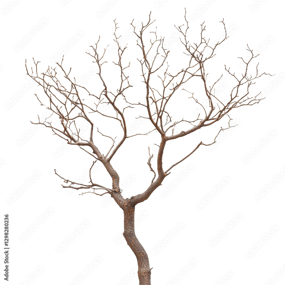 Aufkleber dry tree branches showcasing intricate patterns against a clean transparent background in minimalist