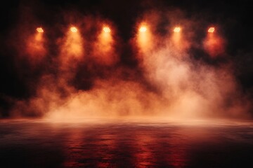 orange red stage lights warm gradient smoke