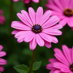 Obraz premium Pink daisy flower plant blooming in the garden, petals, spring