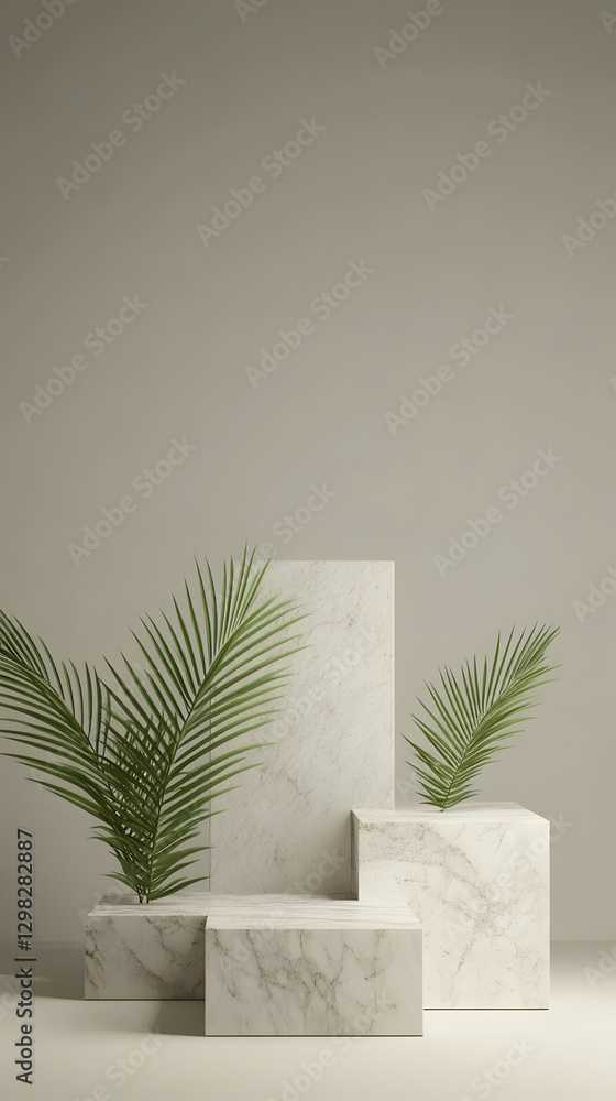 Poster marble minimalist product display 3d render