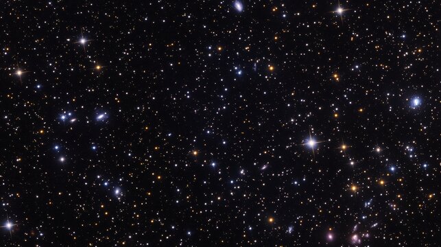 Fototapeta Vast starry sky with twinkling celestial bodies and distant galaxies