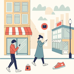 Augmented reality (AR) shopping experience in an urban environment